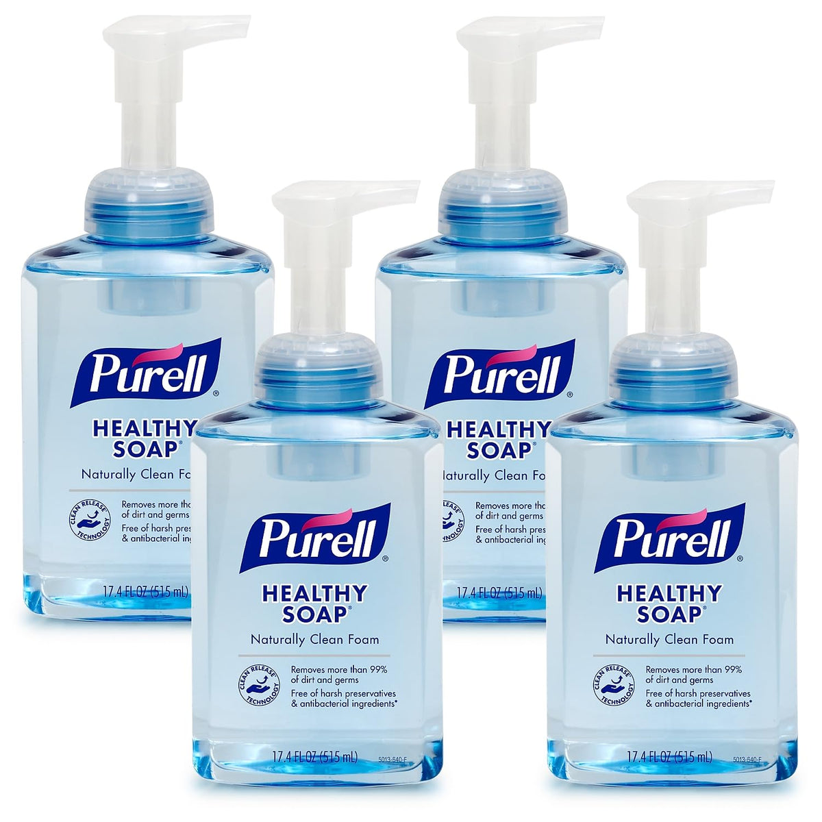PURELL front packaging showing label and pack benefits for cleaner hands