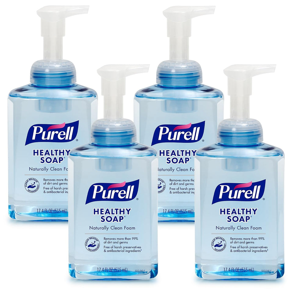 PURELL front packaging showing label and pack benefits for cleaner hands