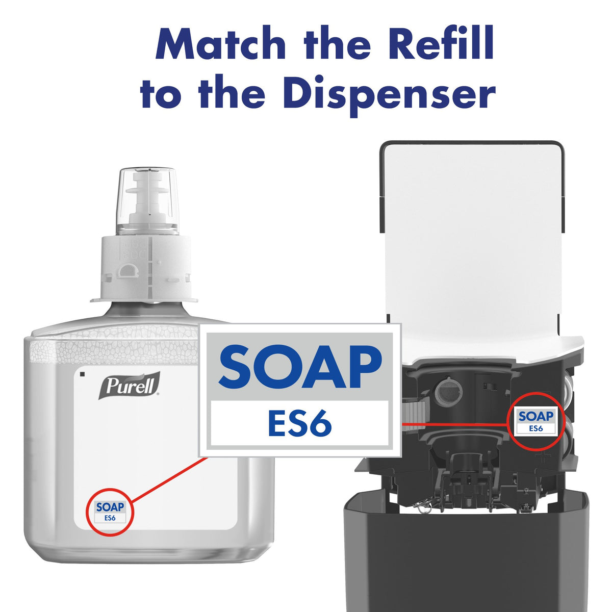 PURELL refill in restroom dispenser demonstrating professional, scent-free hygiene