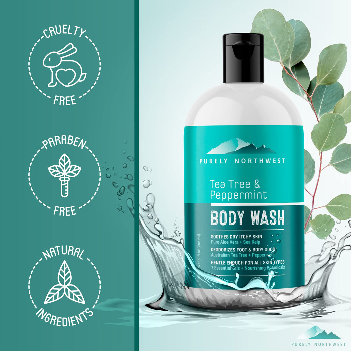 Purely Northwest applied on feet demonstrating freshness and support for foot care