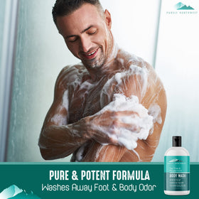 Purely Northwest pump close-up dispensing gel to show texture and easy-use pump