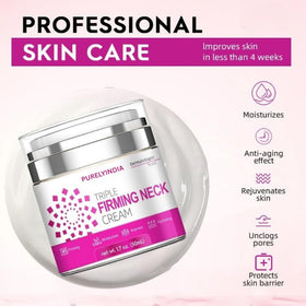 Purelyindia product applied to neck demonstrating lifting effect