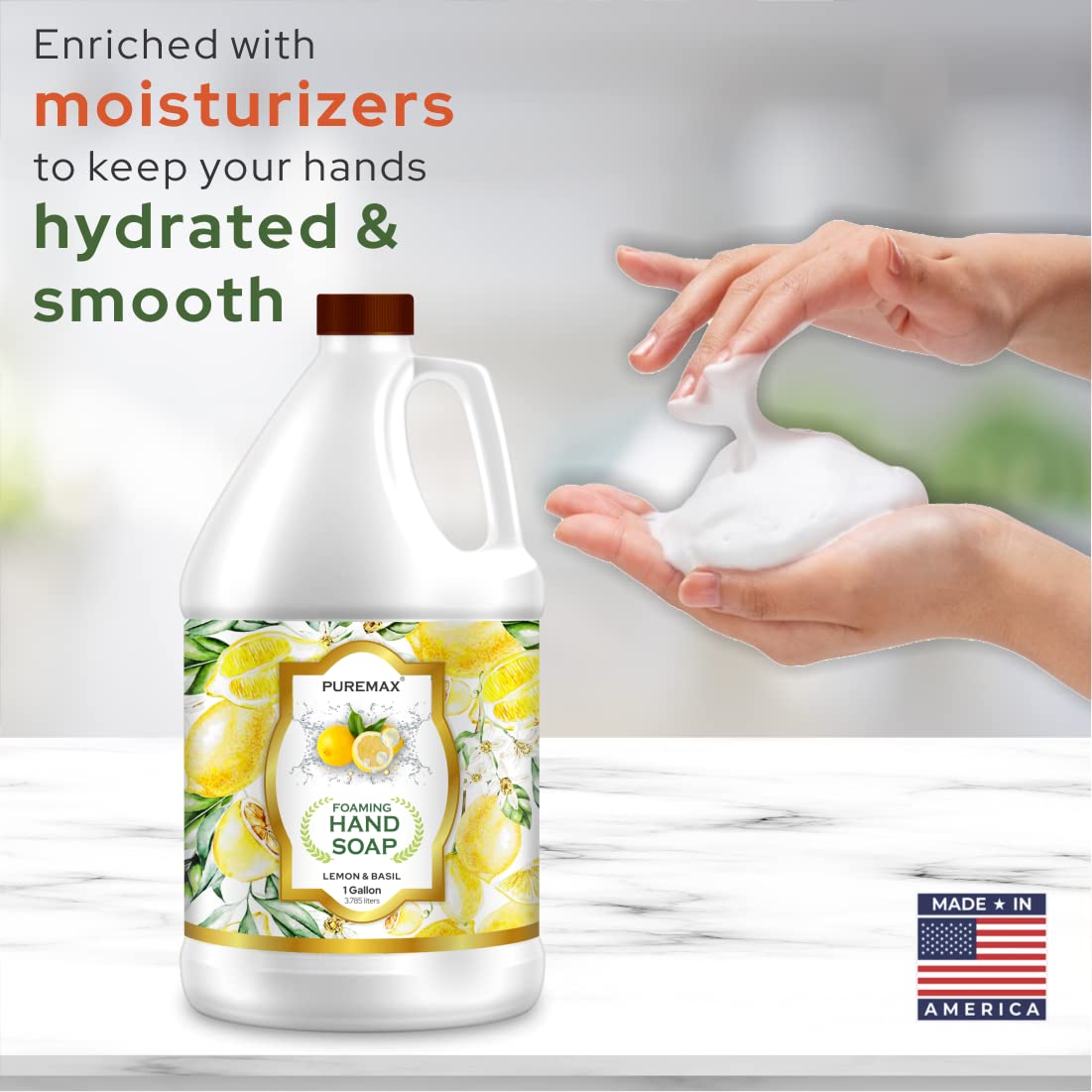 Puremax creamy foam texture close-up highlighting smooth lather