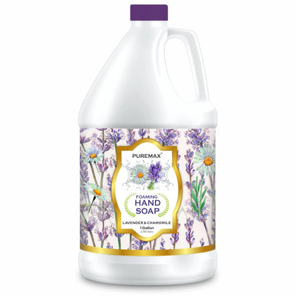 Puremax front label on 1 gallon bottle showing scent and size benefit