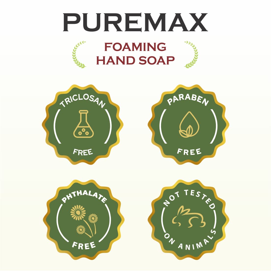 Puremax back label with ingredient list highlighting eco-friendly benefit