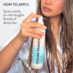 Pureology Color Fanatic after blow-dry showing smooth shine and frizz control