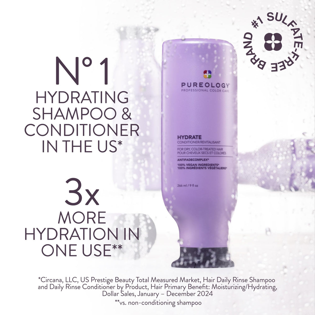 Pureology close-up of creamy conditioner texture highlighting rich moisture and detangling benefit