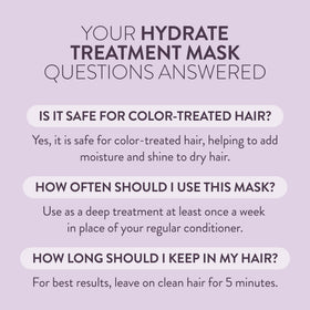 Pureology mask with shampoo and conditioner promoting matched system benefit