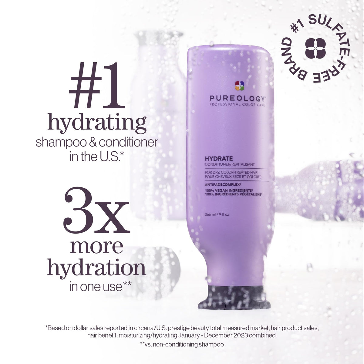 Pureology close-up of pump nozzle illustrating easy dispensing and control