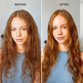 Pureology application shot focusing on midlengths and ends for targeted hydration