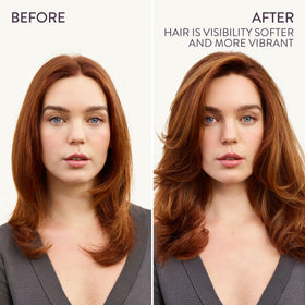 Pureology in-shower use showing gentle cleansing and soft results