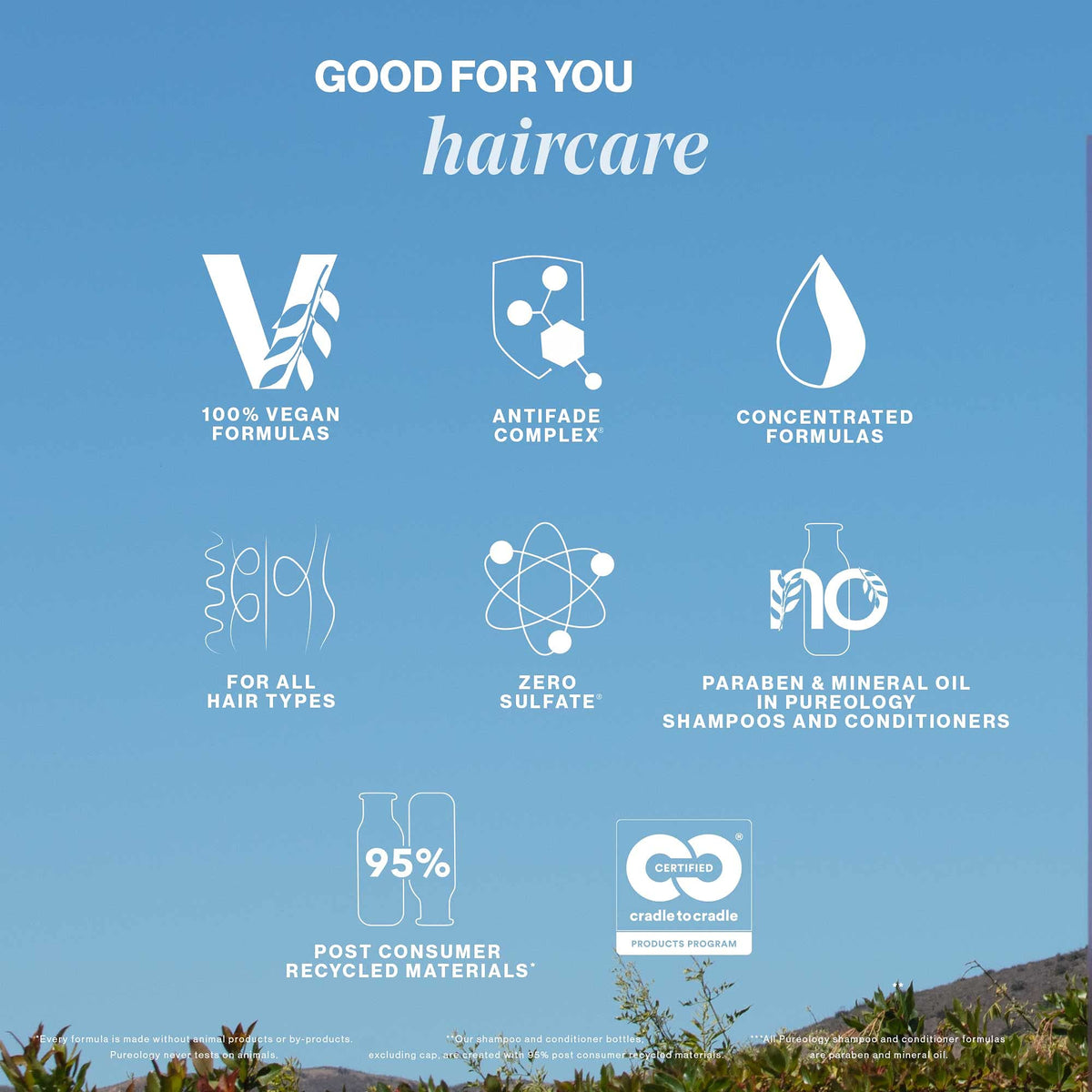 Pureology bottles paired with conditioner promoting complete renewal routine