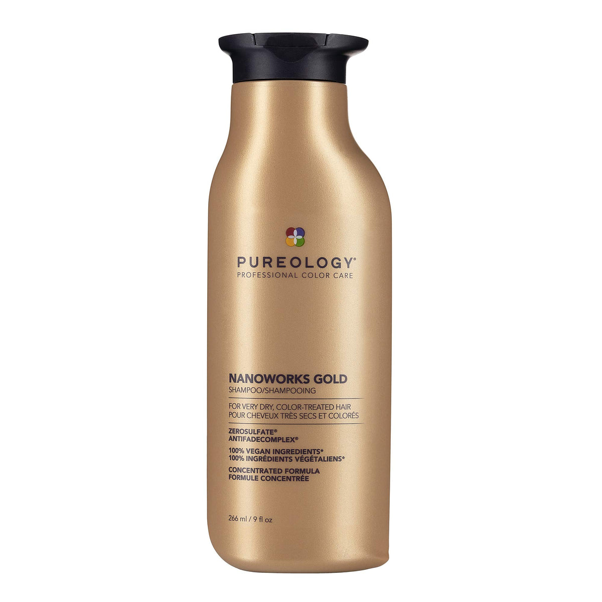 Pureology front packaging showing shampoo bottle and color protection benefits