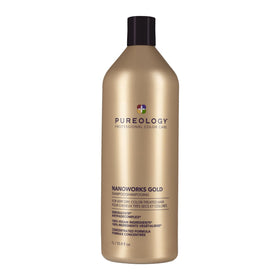 Pureology Nanoworks Gold front packaging showing bottle and label for color protection