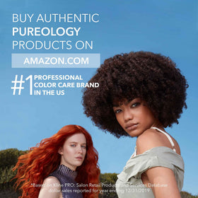 Pureology shampoo staged in bathroom setting suggesting salon-at-home care