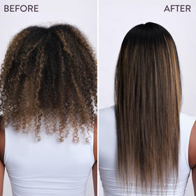 Pureology after rinse glossy hair showcasing improved shine and smoothness