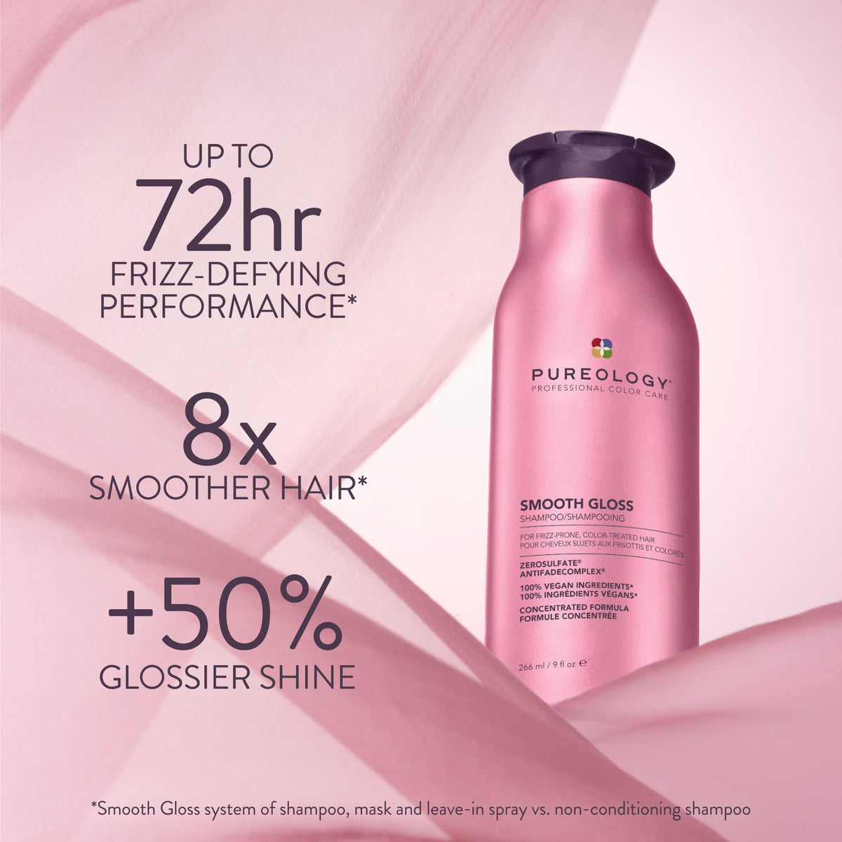 Pureology in-shower application showing ease of use and frizz control