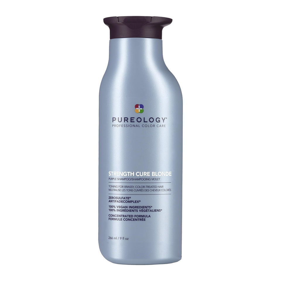 Pureology front bottle showing product and benefits