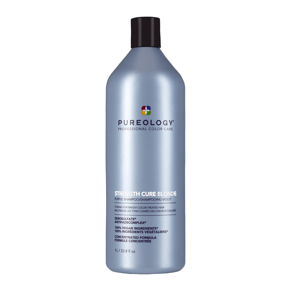Pureology front bottle view showing brand and product for easy identification