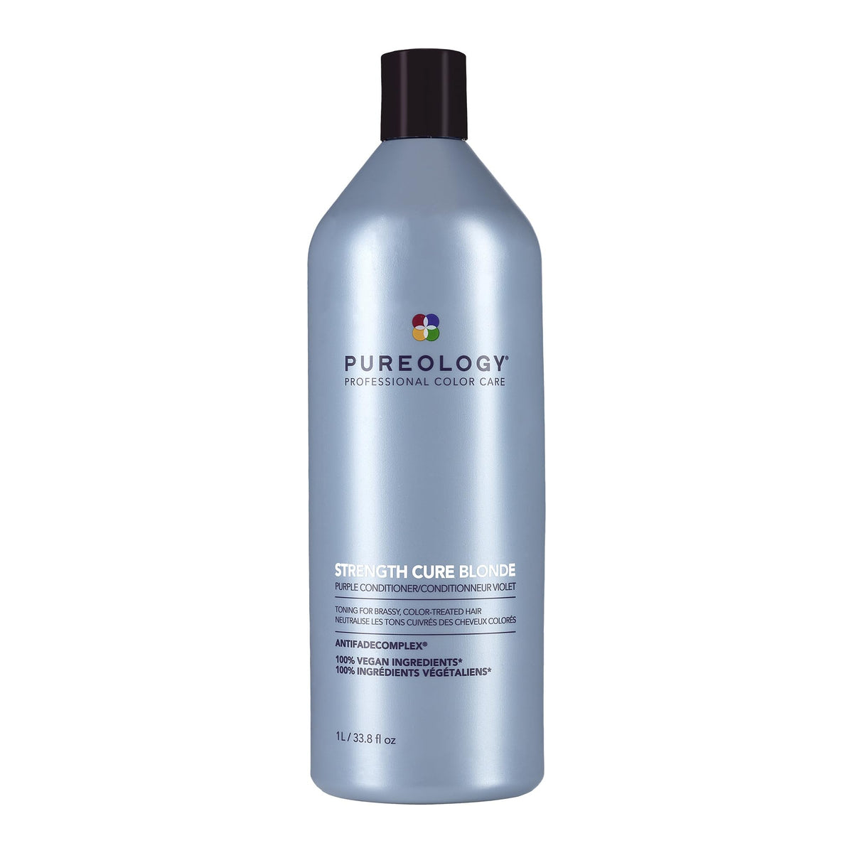 Pureology bottle front packaging showing product and toning benefit