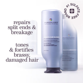 Pureology pump and label close-up highlighting size and instructions