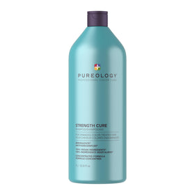 Pureology front bottle showing label and 33.8 oz size benefit