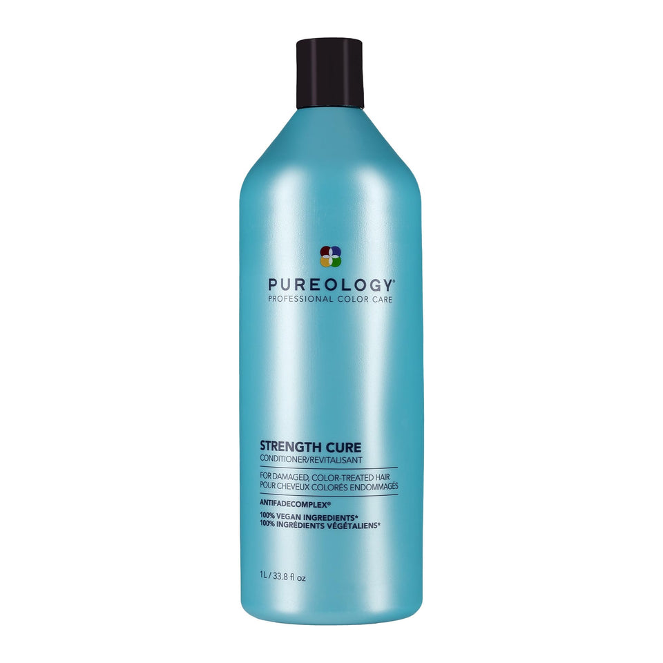 Pureology bottle front view showing product and volume for easy recognition