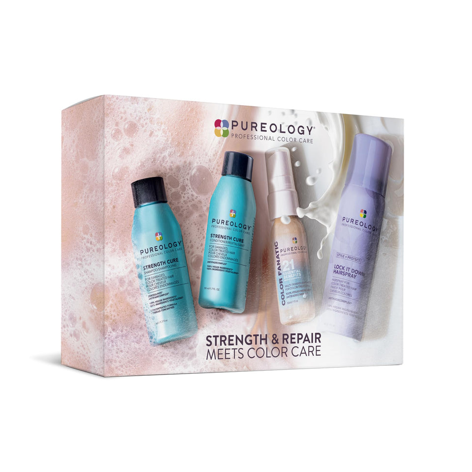 Pureology kit front packaging showing contents and benefits