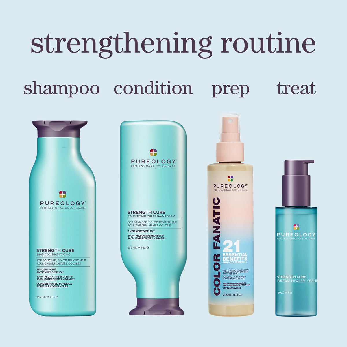 Pureology bottle staged in salon environment conveying professional performance