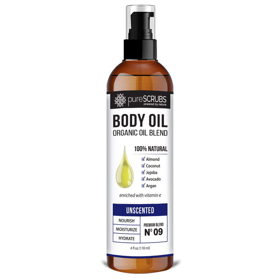 pureSCRUBS front label of 4 oz bottle showing product name and benefits