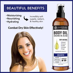 pureSCRUBS small amount on hair ends illustrating frizz control and shine