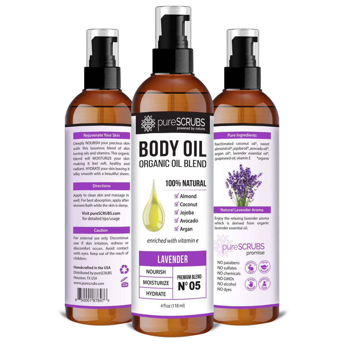 pureSCRUBS drops added to bath water for gentle aroma and skin conditioning