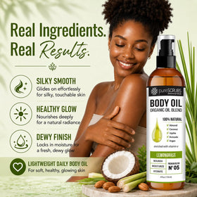 pureSCRUBS oil texture closeup demonstrating lightweight glide and fast absorption
