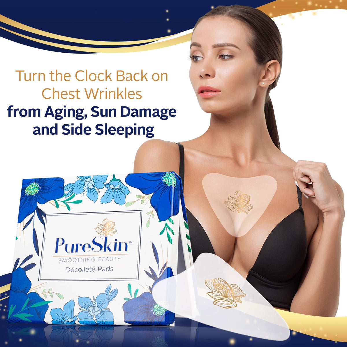PureSkin before and after décolletage texture showing smoother skin