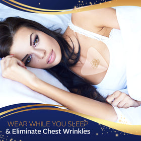 PureSkin pad shown on décolleté during sleep illustrating comfort