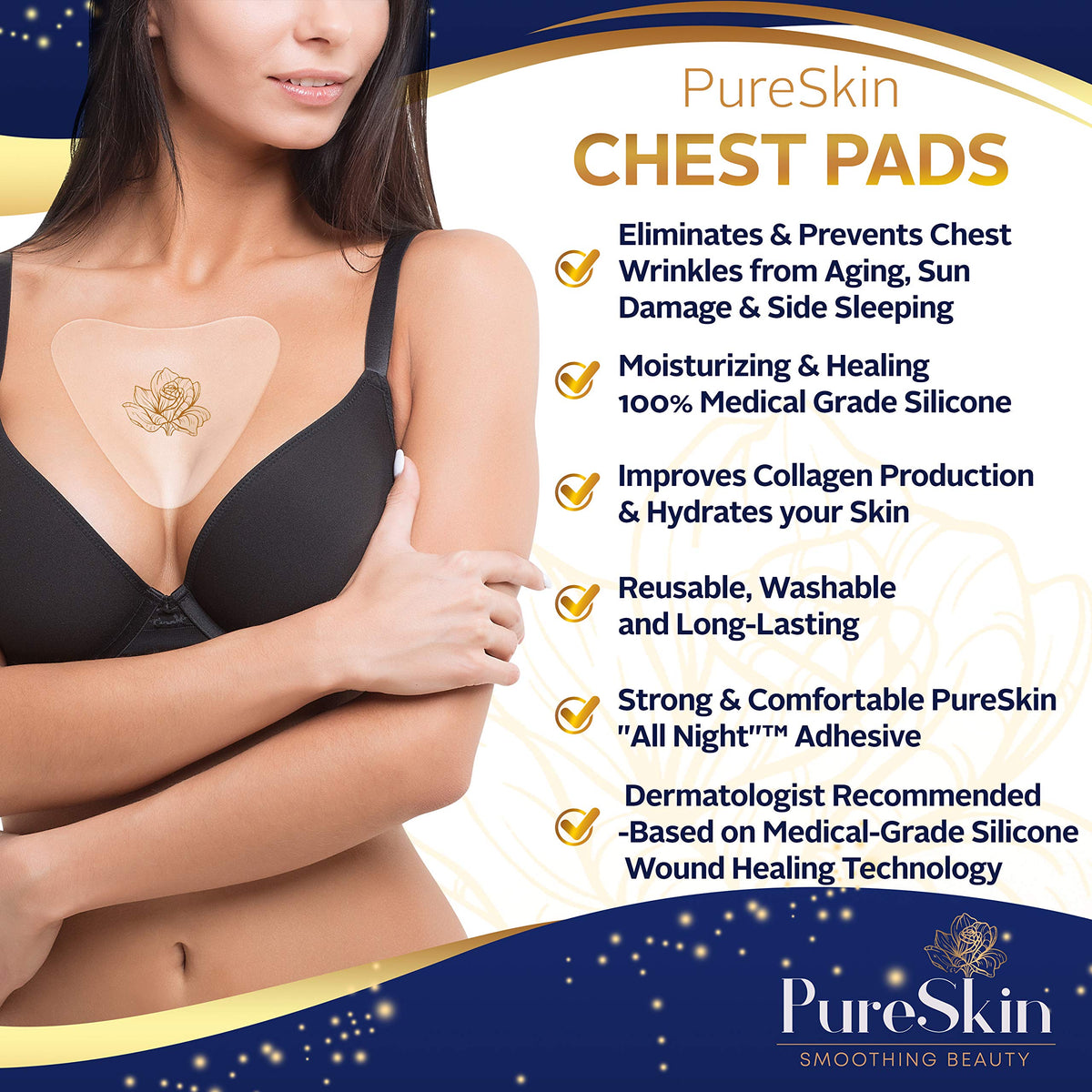 PureSkin label close-up showing materials and safe composition