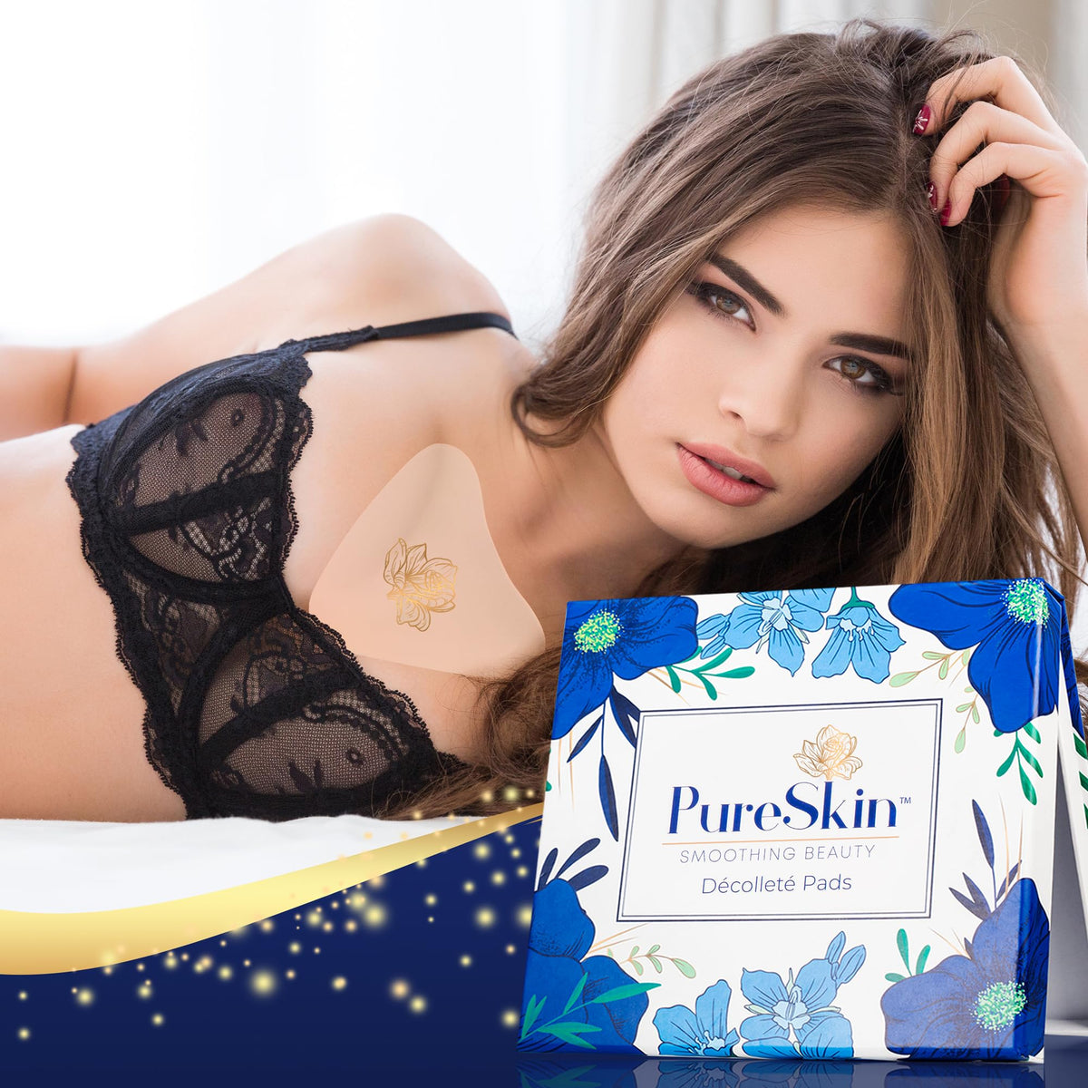 PureSkin pad on hand for size and scale comparison benefit
