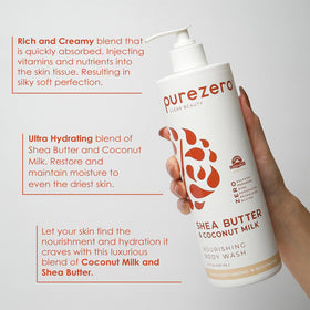 Purezero bottle label detail highlighting vegan and sulfate-free benefits
