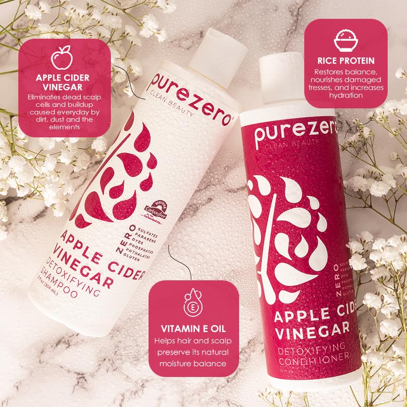 Purezero bottle label ingredient list, highlights clean, pH-balanced formulation