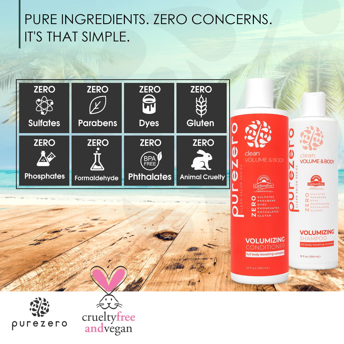 PureZero conditioner creamy close-up highlighting lightweight nourishment