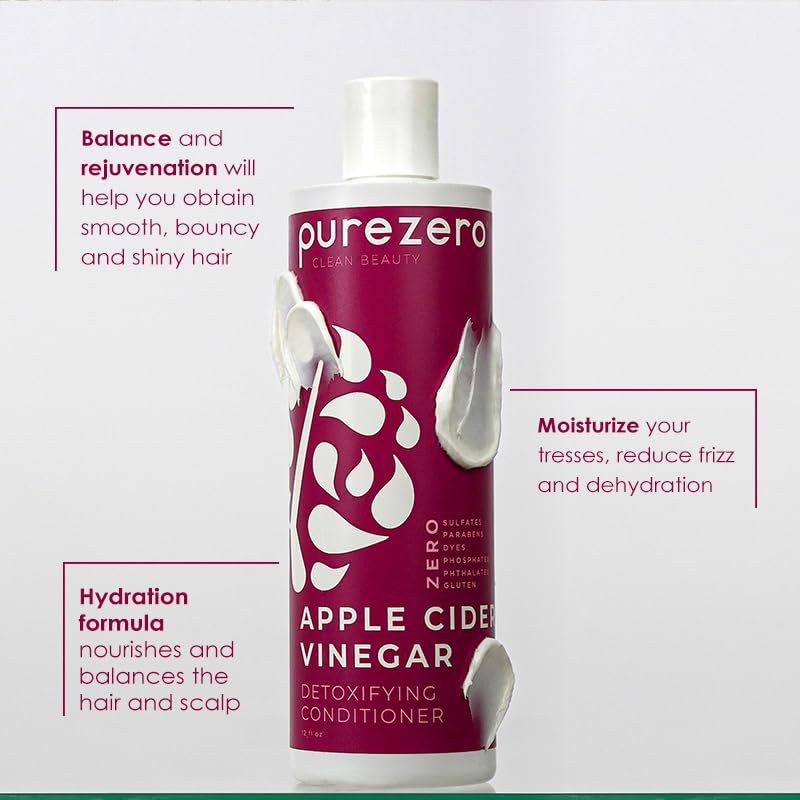 Purezero conditioner creamy texture detail, demonstrates hydration and smoothness