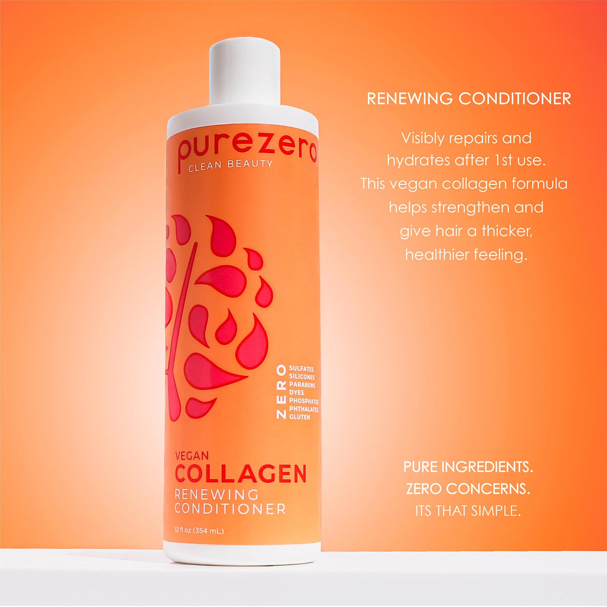 Purezero conditioner pour texture demonstrating creamy hydration and slip