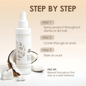 Purezero before and after dry hair demonstrating reduced frizz and shine