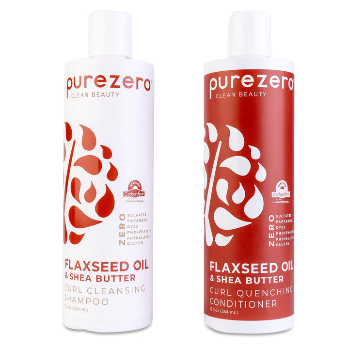 Purezero front packaging pair showing set benefit for hydrated curls