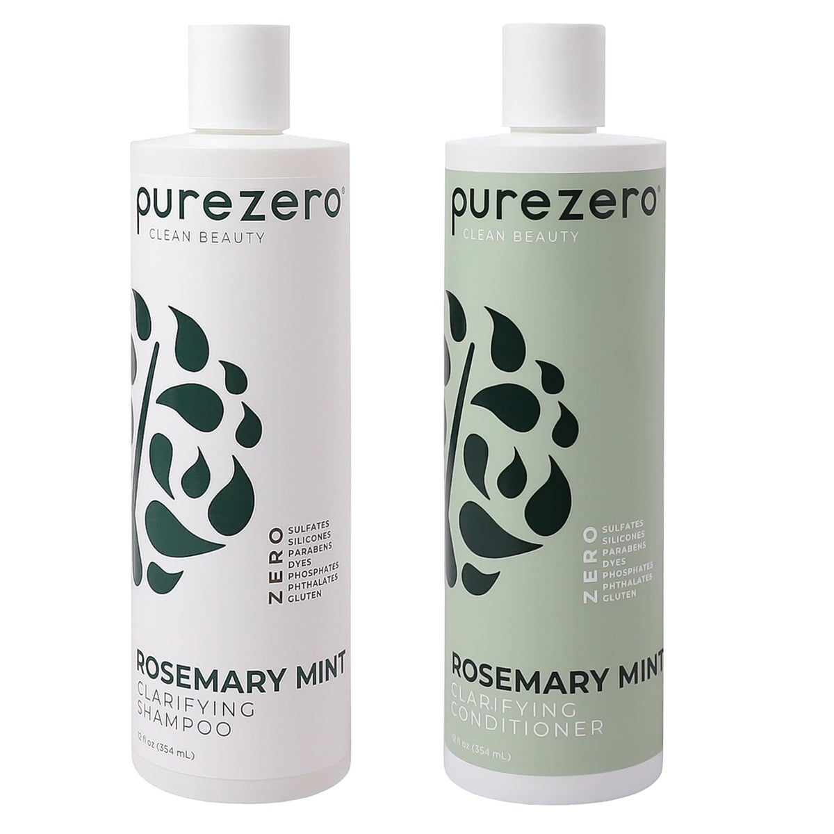 Purezero front packaging showing rosemary mint duo and clean-beauty benefit