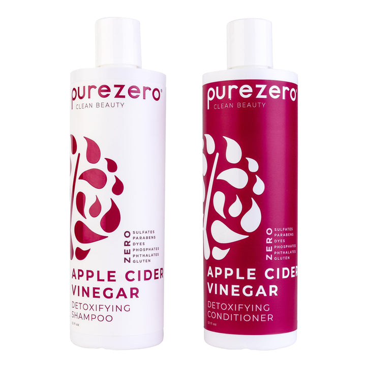 Purezero front packaging showing shampoo and conditioner, conveys clean performance