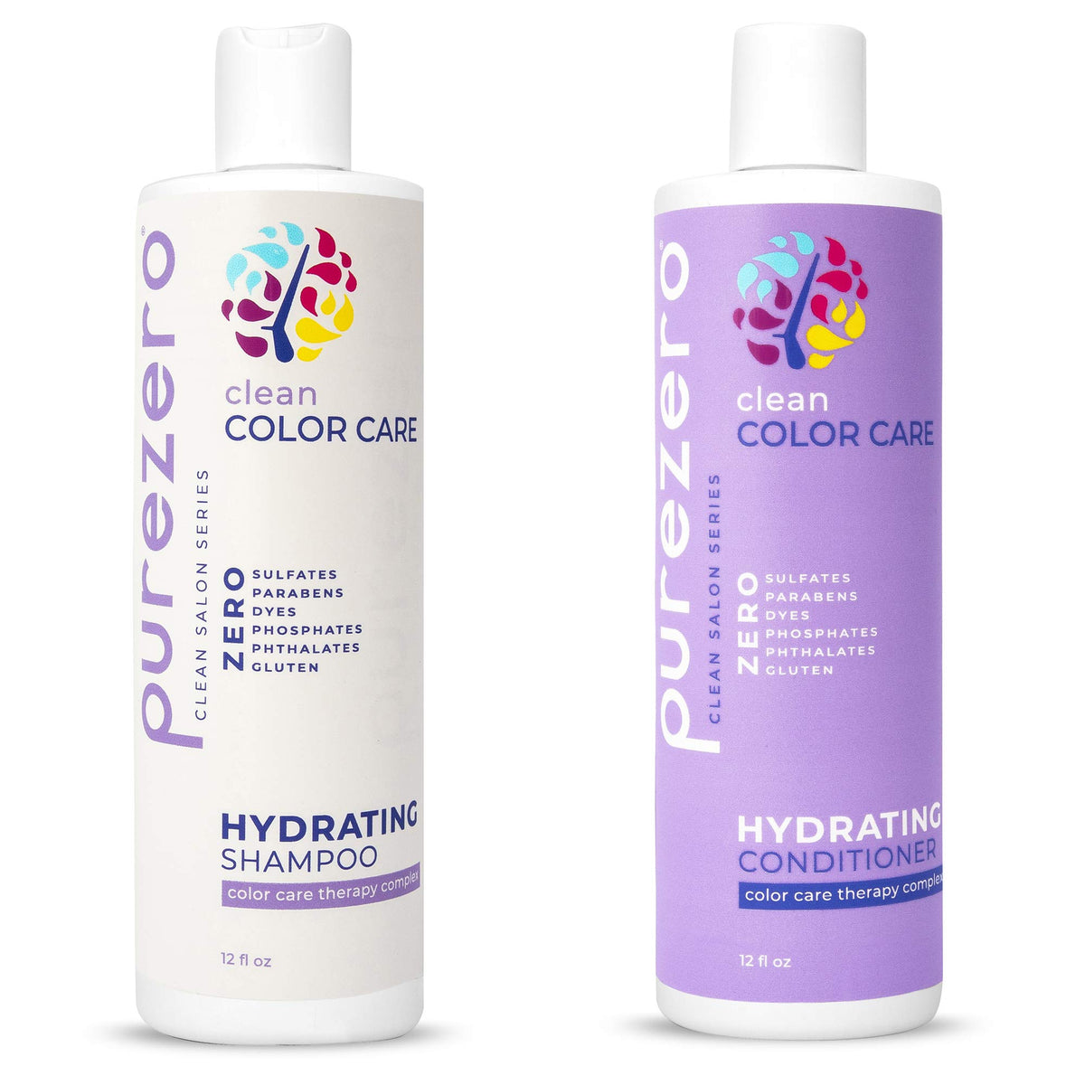 Purezero front packaging showing duo set and clear benefit of color protection