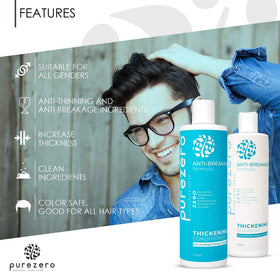 Purezero ingredients display with biotin visible for strengthening benefits
