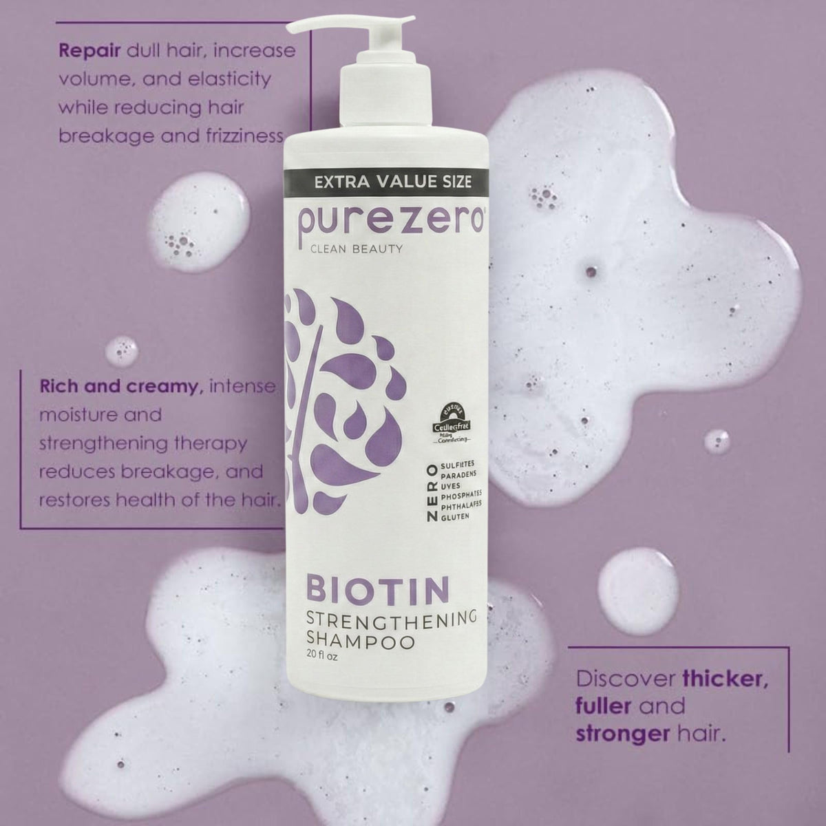 Purezero label closeup highlighting ingredients and transparency benefit