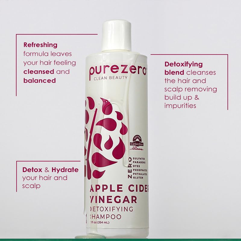 Purezero shampoo pour close-up texture, shows gentle clarifying action
